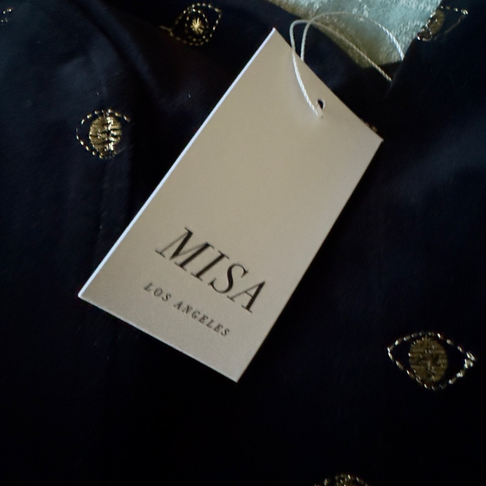 MISA GEORGIA BUSTIER BLACK VELVET EVIL EYE BUSTIER SMALL Revolve NWT - Picture 8 of 8